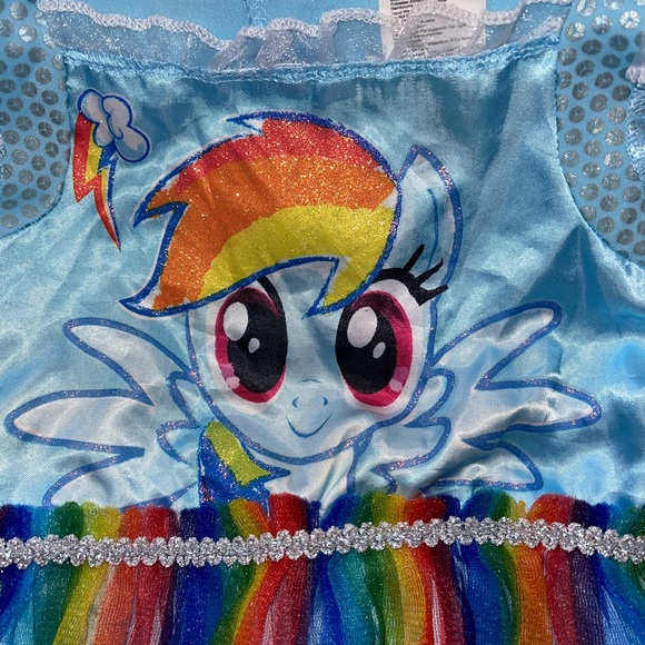 My Little Pony MLP Rainbow Dash Costume Dress w/ Matching Headband, 2T - Picture 4 of 11
